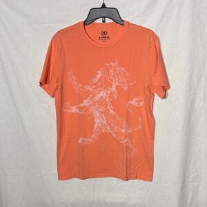 Express Men's Vibrant Orange Tee with Graphic